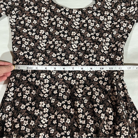 Pact Black White Gold Floral Organic Cotton Midi Dress - Picture 12 of 12